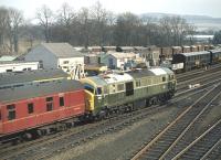 NBL class 29 no 6123 continues on its journey to Glasgow Queen Street as it pulls away from Perth station on 9 April 1970 with the 15.40 ex-Dundee. [See image 32588]<br><br>[Bill Jamieson 09/04/1970]