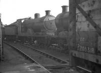 54505 amongst the stored locomotives at Carstairs in February 1961.<br><br>[K A Gray 11/02/1961]