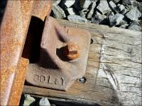 A Lancashire and Yorkshire Railway chair at Dunaskin in August 2010.<br><br>[Colin Miller 15/08/2010]