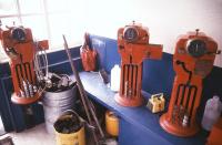 Token machines and peat supplies. Athenry signal box, County Galway, July 1988.<br><br>[Ian Dinmore /07/1988]