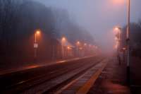 Pollokshaws West shrouded in fog on 20th January 2011. View looks North West.<br><br>[Graham Morgan 20/01/2011]