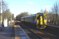 156508 coming to a halt at Pollokshaws West on a service for Barrhead on 10th February 2011, a sight that hasn't really changed that much over the years [see image 7570]<br><br>[Graham Morgan 10/02/2011]