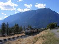 'The Rocky Mountaineer' leaving Lillooet in British Columbia for Jasper in September 2007. <br><br>[John Robin 04/09/2007]