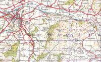 This Wartime Edition OS One Inch Map is printed in rather lurid colours with the National Grid in purple. It shows the section of the GNSR main line between Keith and Cairnie Junction. Cairnie Junction was described in timetables as 'exchange platform only'. It was an island station with a proper building but lacked a footbridge to the outside world as it had no public access: it was used only for changing trains between this line and the other route to Elgin, via Tillynaught and the coast. Crown copyright 1940. [See image 23394]<br>
<br><br>[David Panton //1940]