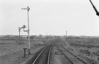 View from the cab of GM 151 approaching Claremorris from Ballina in 1988. [See image 3864]<br><br>[Bill Roberton //1988]