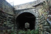 This short tunnel carried the railway under the A701 at Milton Bridge before emerging at Glencorse station. Behind the camera was the Glencorse Viaduct demolished on the first of May 1987. [See image 30622]<br><br>[Ewan Crawford 24/12/2004]