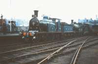 CR no 123 + GNSR no 49 <I>Gordon Highlander</I> at Partick Central on 19 September 1959 with a special operated in connection with the Scottish Industries Exhibition [see image 30452]. <br><br>[A Snapper (Courtesy Bruce McCartney) /09/1959]