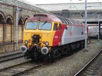 'Thunderbird' 57302 <I>Virgil Tracy</I> awaits a resue call in the short siding opposite Platform 11 at Crewe Station on 2 March 2011.<br><br>[David Pesterfield 02/03/2011]