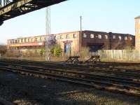 Roofless, fire damaged, and facing possible demolition. The Chester Enterprise Centre which utilised the large former railway goods shed located alongside Chester Station, seen here on 2 March 2011. The building was gutted by fire in the early hours of 2 December 2010<br><br>[David Pesterfield 02/03/2011]