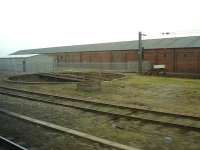 A disconnected turntable still in situ on the down side of the ECML in March 2011. The location is just south of Darlington Station.<br><br>[David Pesterfield 03/03/2011]