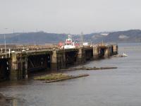 The old railway pier at Port Edgar looking north across the Forth in March 2011 [see image 15419].<br><br>[Brian Forbes 15/03/2011]