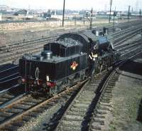 Ivatt 2-6-0 no 46461 between turns at Craigentinny carriage sidings on 30 September 1959.<br><br>[A Snapper (Courtesy Bruce McCartney) 30/09/1959]