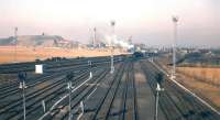 <I>'The opening of the Millerhill and Carlisle marshalling yards in 1962 and 1963 respectively had temporarily consolidated the role of the Waverley Route as a long-distance through freight corridor. You wouldn't see the ultra-new Freightliner container trains (one of the positive outcomes of the Beeching Report) passing through the Borders, but trunk flows of new cars and trucks from Bathgate, and modern cement and chemical wagons, were all part of the everyday railway scene between Edinburgh, Hawick and Carlisle.'</I> [Excerpt from <i>'Waverley Route: the Life, Death and Re-Birth of the Borders Railway'</i> currently being put together by Bill Jamieson, Bruce McCartney & David Spaven for publication in late 2011.] Photograph shows the north end of Millerhill yard in early 1963 with Newcraighall (Klondyke) Colliery dominating the background.<br>
<br><br>[Frank Spaven Collection (Courtesy David Spaven) //1963]