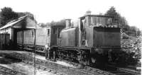 Ex LB&SCR D1 0-4-2T <I>James Fryar</I> and the post war CMHW passenger stock standing outside the shed in the yard at Whittingham Hospital, prior to working a service to Grimsargh. The shed is still used as a NHS workshop [See image 33027]. The former No. 2357 was purchased from the Southern Railway in 1947 for 750 and it was older than the hospital line. It was the last survivor of its class but when the boiler expired in 1955 it was laid aside and sadly scrapped when the line closed. <br><br>[David Hindle Collection //]