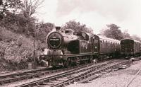 Class N7 0-6-2T no 69621 at Harmans Cross on the Swanage Railway in June 1990.<br>
<br><br>[Peter Todd 03/06/1990]