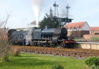 Resident ex-Somerset & Dorset Joint Railway 2-8-0 locomotive no 88 photographed on 19 March 2011 waiting to depart from Minehead with a train on the West Somerset Railway.<br><br>[Peter Todd 19/03/2011]