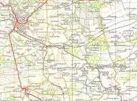 The approach to Crieff from the south and east as seen in the 1957 One Inch OS map. The line to Perth had stations serving almost nothing and it had already closed to passengers. The first two stations going east were Innerpeffray and Abercairny. On the line to Gleneagles, Highlandman, again having nothing obvious to serve, was named instead after the Highland drovers who once passed this way. There must have been a reason for a mile long stretch of parallel single lines on the approach to Crieff: it seems a funny way to do it. Crown copyright 1957.<br>
<br><br>[David Panton //1957]