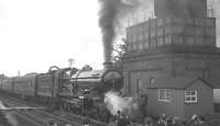 7029 <I>Clun Castle</I> at Appleby on 14 October 1967 with the LCGB (North West Branch) <I>Castle to Carlisle</I> railtour. The train was on its way back to Liverpool Exchange, with 7029 taking charge as far as Hellifield.  <br><br>[K A Gray 14/10/1967]