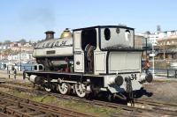 The Bristol Industrial Museum's Portbury an Avonside 0-6-0ST from 1917, photographed on 23 March 2011. It is being warmed up and having a pre-inspection look over before working next weekend. It comes out of ticket in the summer.<br>
<br><br>[Peter Todd 23/03/2011]