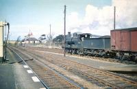 Caley <I>Jumbo</I> 57451 pulls out of the loop at Symington in April 1959 and heads north after being held for a passing express.<br><br>[A Snapper (Courtesy Bruce McCartney) 04/04/1959]