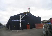 Britain's last splitting distant signal, obtained in the wake of the Larbert resignalling project and re-erected at Boness. Seen here at the SRPS site in March 2011. [See image 9268] <br>
<br><br>[John Yellowlees 25/03/2011]