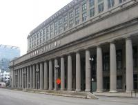 Looking south on Canal Street, Chicago, on 23 March showing the facade of Union Station.<br><br>[Mark Poustie 23/03/2011]