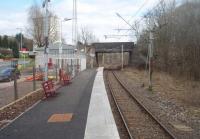 Branchton, between trains, looking towards Port Glasgow on 25 March 2011. The station only opened in 1967, two years after the Wemyss Bay branch had celebrated its centenary.<br><br>[Mark Bartlett 25/03/2011]