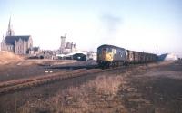 Class 26 no D5308 shunts the daily goods in Fraserburgh yard on 27th March 1973.<br><br>[David Spaven 27/03/1973]