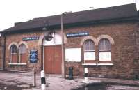 The 1869 station building at Shoreditch seen in July 1985 when it was the northern terminus of the London Underground East London Line. One of the least used stations on the network, during this period it opened Monday to Friday rush hours only. Shoreditch closed in June 2006 and was later 'replaced' by Shoreditch High Street, on the new East London Line Extension (opened in April 2010). The disused building was sold at auction in February 2010 for £665,000. <br><br>[Ian Dinmore 12/07/1985]