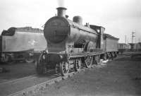 Pickersgill ex-Caledonian 4-4-0 no 54493 stands in the shed yard at Inverness. A long time regular in the Inverness area [see image 9768] the locomotive was finally withdrawn from here in November 1961 and disposed of at Inverurie Works some 5 months later.<br><br>[K A Gray //]