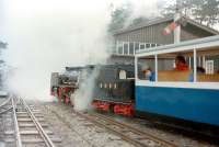 On loan RHDR <I>'Black Prince'</I> leaving Ravenglass in 1982.<br>
<br><br>[Colin Miller //1982]