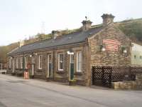 This fine looking original L&YR station building overlooking the westbound platform at Sowerby Bridge contrasts with its 1960s canopies and modern shelters. Even better, it now hosts the Jubilee Refreshment Rooms and has become an established stopping off point on the <I>West Yorkshire Rail Ale Trail</I>. The building, station and other features of the railway appeared in several scenes of the Happy Valley crime dramas. <br><br>[Mark Bartlett 02/04/2011]