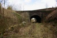 A little to the west of Lynedoch Station in March 2011. This view shows the trackbed (the track IS under the grass, honestly!) looking back towards the station. Running down to the the left away from the main line, on a falling gradient, is the access to Lynedoch goods depot.<br><br>[Graham Morgan 22/03/2011]