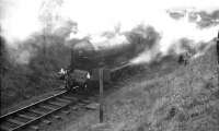 Photostop at Clackmannan for the SLS <i>Scottish Rambler No 3</I> railtour on 30 March 1964 behind ex-NBR 4-4-0 no 256 <I>Glen Douglas</I>. [See image 6477]<br><br>[K A Gray 30/03/1964]