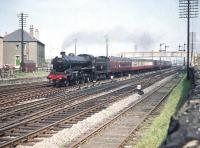 B1 no 61308 is about to turn north at Saughton Junction in July 1959 with a train heading for the Forth Bridge.<br><br>[A Snapper (Courtesy Bruce McCartney) 13/07/1959]