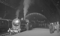 No 256 <I>Glen Douglas</I> stands in the sunshine at St Enoch station on 30 March 1964 preparing to take out the first leg of the SLS <I>Scottish Rambler No 3</I> railtour. The station clock is showing 9.20, with departure taking place three minutes later at precisely 9.23 (according to John Robin's notes on the SBJ wesite).<br><br>[K A Gray 30/03/1964]