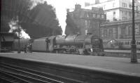 Royal Scot no 46115 <I>Scots Guardsman</I> stands at St Enoch on 20 October 1965 with the 4.45pm St Enoch - Carlisle parcels.<br><br>[K A Gray 20/10/1965]