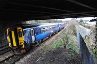 This is a photograph of both the Barrhead line and the Cathcart Circle. Choosing a location name for this was tricky! 156 514 is northbound underneath the northern approach to Shawlands station (which is off to the left) and viewed from the neighbouring footbridge.<br><br>[Ewan Crawford 27/03/2011]