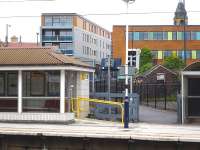 The remaining single storey building from the former Wakefield Westgate goods yard still standing alongside the path from the platform to the new multi-storey car park. It was once a stores / messroom facility when the yard was in intensive general goods use (before becoming a car storage and distribution facility). In my younger days my father and I off-loaded Coalite from rail wagons onto our lorry, to transport in bulk to tip in our coal storage yard.<br><br>[David Pesterfield 26/08/2010]