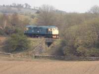 Scene at the Boness and Kinneil terminus at Manuel on Saturday 9 April 2011 with 27001 about to return having run round its train from Boness. <br><br>[John Yellowlees 09/04/2011]