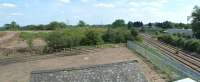 <I>The Gap</I> at the south end of Loughborough (Midland) station where the former Great Central Railway crossed the Midland main line. The embankment of the former GCR runs off to the left. View south in July 2003.<br><br>[Ewan Crawford 14/07/2003]