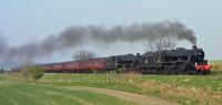 <I>The Great Britain IV</I> approaches Whitemoss LC with the Inverness to Glasgow leg of the tour.<br><br>[John Robin 20/04/2011]