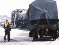 Shunting steel at Newport Docks in May 1986.<br><br>[Ian Dinmore //1986]