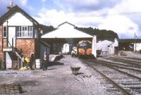 Unloading Barytes at Foynes station, Co Limerick, in July 1988.<br><br>[Ian Dinmore /07/1988]