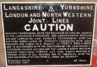 Inside the restored station building at Longridge [See image 33685] is a display of railway pictures and artefacts including this reminder that from 1867 to 1922 the Preston to Longridge line was jointly owned and operated by the LNWR & LYR companies, like the lines from Preston to the Fylde coast.<br><br>[Mark Bartlett 16/04/2011]