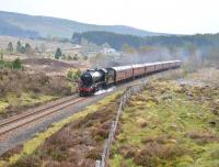 The driver of K4 61994 <I>The Great Marquess</I> shuts off steam as he nears Raven's Rock Summit west of Achterneed on 19 April with the GBIV excursion to Kyle of Lochalsh.<br>
<br><br>[John Gray 19/04/2011]
