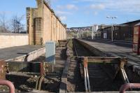 Looking east along the little used bay platforms at Greenock Central on 2nd April 2011<br><br>[Graham Morgan 02/04/2011]