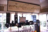 Inside the signal box at Blair Atholl in the summer of 1991.<br><br>[Ian Dinmore /07/1991]