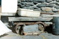 A memento of the slate railway on Easdale Island in the Firth of Lorn. Photographed in July 1983. The slate quarries on Easdale officially closed in 1911.<br><br>[Colin Miller /07/1983]