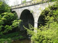 Looking south over the former Glasgow Central Railway viaduct spanning the River Kelvin in May 2011. Kirklee station (closed in May 1939) stood a little way beyond the far end of the viaduct.<br>
<br><br>[Veronica Clibbery 07/05/2011]